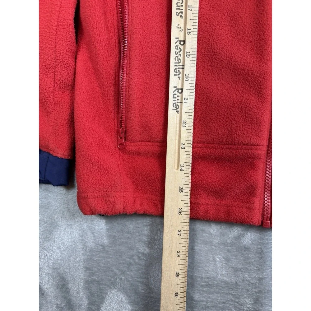 Polo Ralph Lauren Fleece Jacket Mens Small Red Blue Full Zip Colorblock Coat